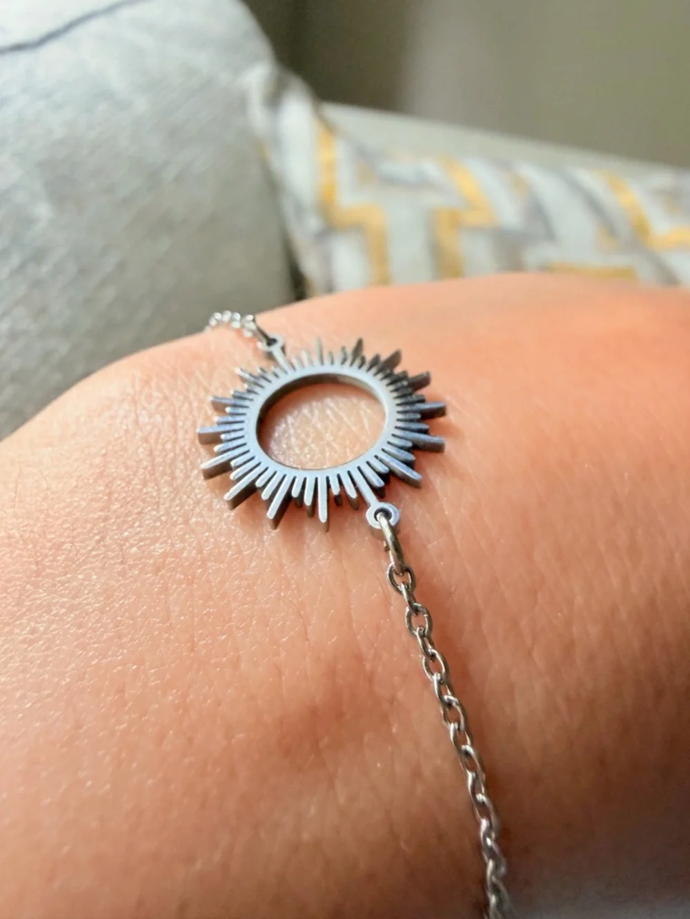 Sunburst Silver Bracelet - Stainless Steel - Picture 3 of 5